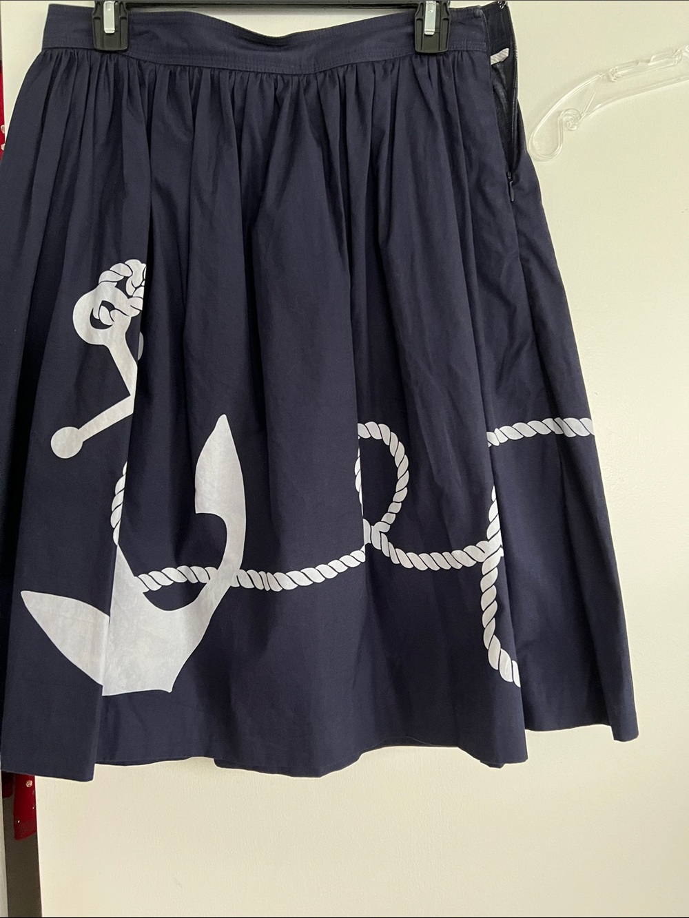 J.Crew Navy Anchor Print A-Line Skirt - Women size 4